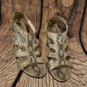 BOGO SALE! Strappy  snake skin heels